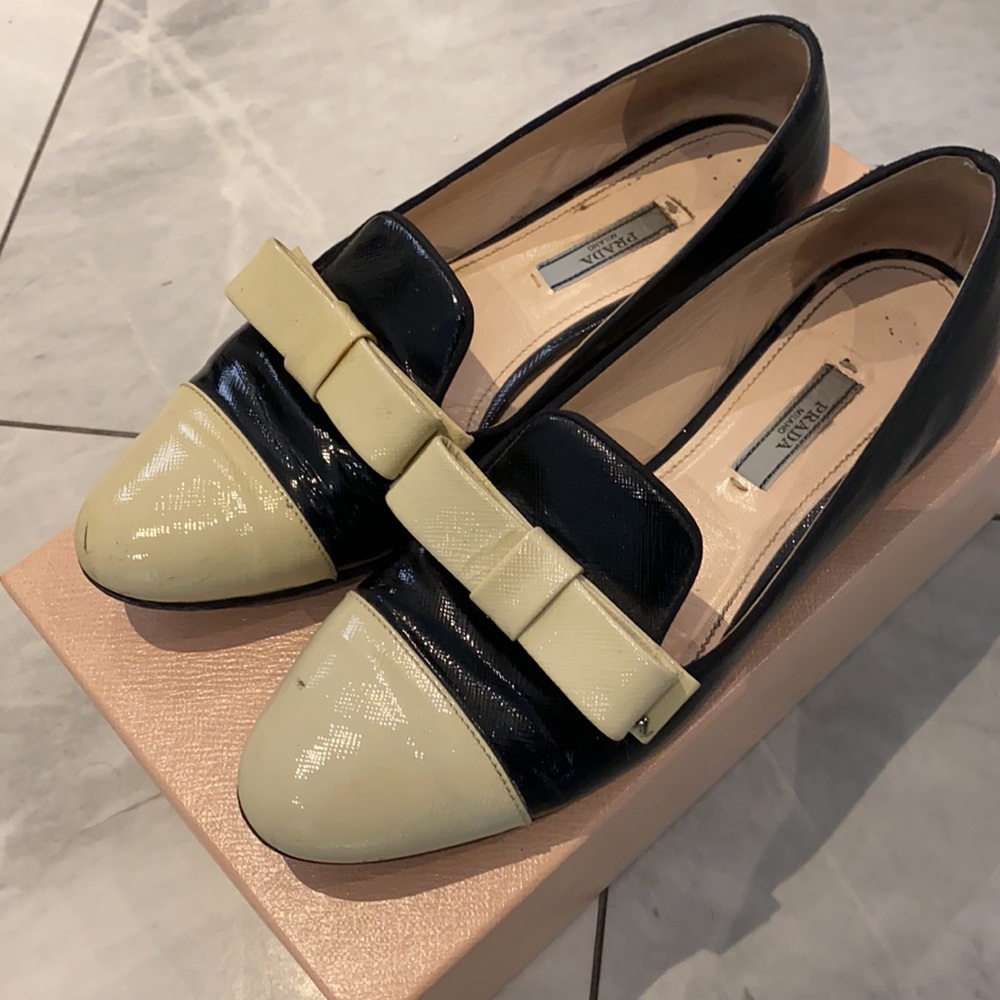 Prada bow parent loafer/flat